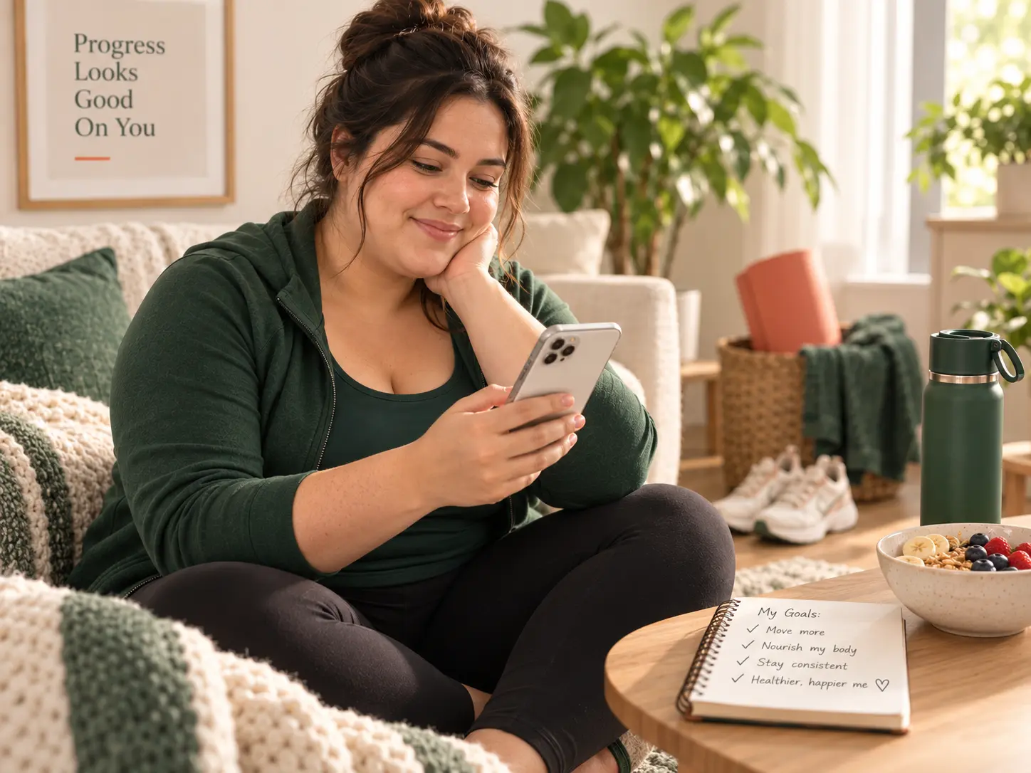 Care team follow-up and progress check-in on mobile